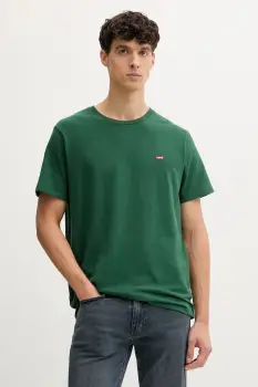 Levi's tricou din bumbac culoarea verde, uni, 56605 imagine