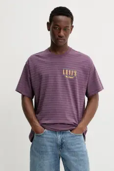 Levi's tricou din bumbac culoarea violet, cu imprimeu, 87373 imagine
