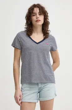 Levi's tricou din bumbac femei, culoarea albastru marin imagine