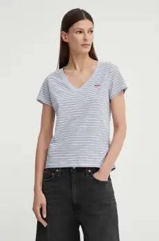 Levi's tricou din bumbac femei, culoarea gri imagine