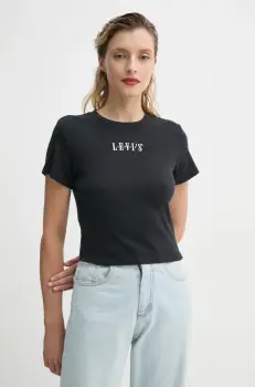 Levi's tricou din bumbac femei, culoarea negru, A8798 imagine