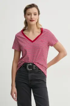 Levi's tricou din bumbac femei, culoarea rosu imagine