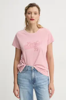 Levi's tricou din bumbac femei, culoarea roz, A8804 imagine