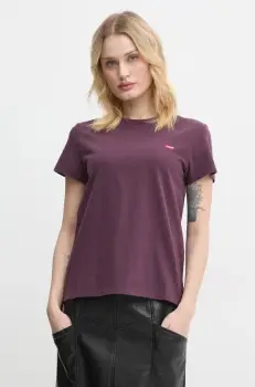 Levi's tricou din bumbac femei, culoarea violet imagine