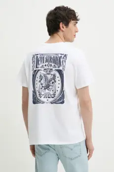 Levi's tricou din bumbac GRAPHIC CREWNECK TEE barbati, culoarea alb, cu imprimeu, 22491 imagine