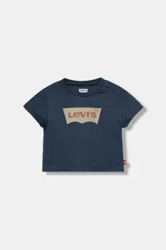 Levi's tricou din bumbac pentru bebelusi culoarea turcoaz, cu imprimeu, 6E8157 imagine
