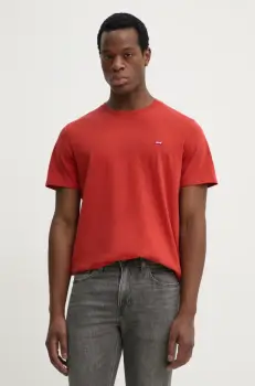 Levi's tricou din bumbac SS ORIGINAL HM TEE barbati, culoarea portocaliu, uni, 56605 imagine