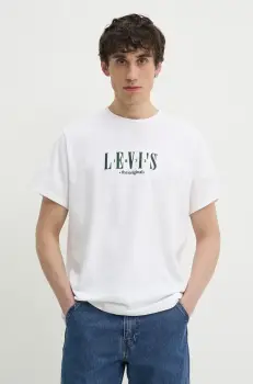 Levi's tricou din bumbac SS RELAXED FIT TEE barbati, culoarea alb, cu imprimeu, 16143 imagine