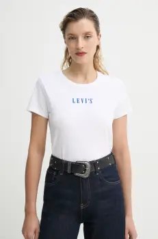 Levi's tricou din bumbac THE PERFECT TEE femei, culoarea alb, 17369 imagine
