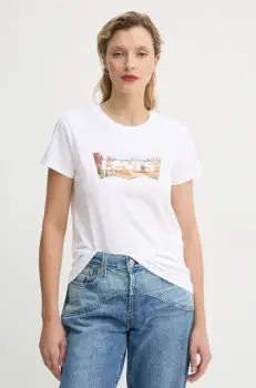 Levi's tricou din bumbac THE PERFECT TEE femei, culoarea alb, 17369 imagine