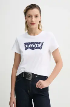 Levi's tricou din bumbac THE PERFECT TEE femei, culoarea alb, 17369 imagine