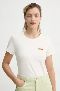 Levi's tricou din bumbac THE PERFECT TEE femei, culoarea bej, 17369 imagine