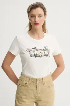 Levi's tricou din bumbac THE PERFECT TEE femei, culoarea bej, 17369 imagine