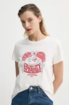 Levi's tricou din bumbac THE PERFECT TEE femei, culoarea bej, 17369 imagine