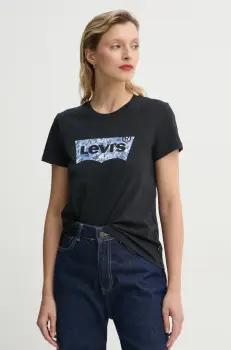 Levi's tricou din bumbac THE PERFECT TEE femei, culoarea negru, 17369 imagine