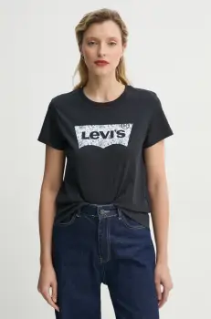 Levi's tricou din bumbac THE PERFECT TEE femei, culoarea negru, 17369 imagine
