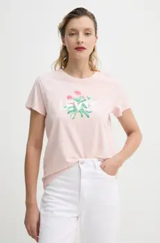 Levi's tricou din bumbac THE PERFECT TEE femei, culoarea roz, 17369 imagine