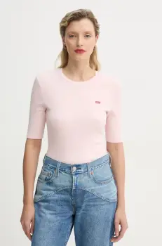 Levi's tricou LUCA SLIM TEE femei, culoarea roz, A3388 imagine