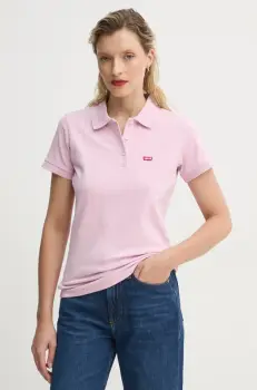 Levi's tricou polo LSE_LEVIS HM POLO femei, culoarea roz, 001F2 imagine