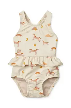 Liewood costum de baie dintr-o bucata pentru bebelusi Amina Baby Printed Swimsuit culoarea bej, LW19981 imagine