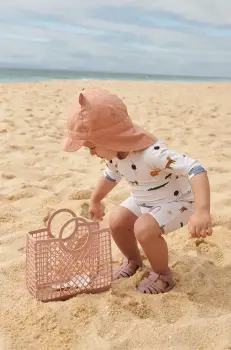 Liewood costum de baie pentru bebelusi Thor Baby Swim Jumpsuit culoarea bej, LW19672 imagine