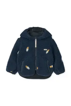 Liewood geaca bebe Mara Pile Jacket With Ears culoarea bleumarin, LW18633 imagine