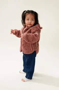 Liewood geaca bebe Mara Pile Jacket With Ears culoarea portocaliu, LW18633 imagine