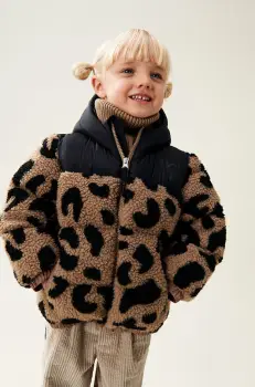 Liewood geaca copii Niko Pile Jacket culoarea maro, LW19142 imagine