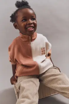 Liewood hanorac de bumbac pentru copii Cassius Zip-up Sweatshirt culoarea portocaliu, cu imprimeu, LW20080 imagine