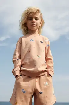 Liewood hanorac de bumbac pentru copii Thora Printed Sweatshirt culoarea portocaliu, cu imprimeu, LW19862 imagine