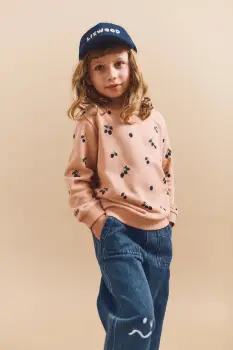 Liewood hanorac de bumbac pentru copii Thora Printed Sweatshirt culoarea portocaliu, cu imprimeu, LW20357 imagine