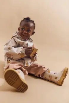 Liewood jacheta si pantaloni pentru bebelusi Manu Rainwear Set culoarea bej, LW19910 imagine