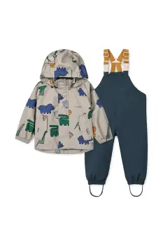 Liewood jacheta si pantaloni pentru bebelusi Manu Rainwear Set culoarea gri, LW19910 imagine