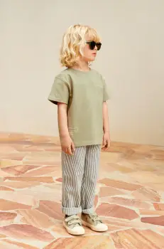 Liewood pantaloni copii Harald Stripe Pants culoarea roz, modelator imagine