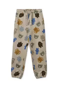 Liewood pantaloni de trening din bumbac pentru copii culoarea gri, neted imagine
