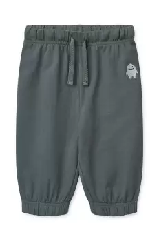 Liewood pantaloni de trening pentru bebelusi culoarea gri, neted imagine