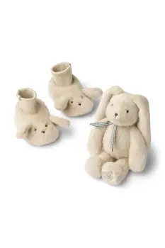 Liewood pantofi pentru bebelusi Basim Rabbit Baby Plush Gift Set culoarea bej, LW20297 imagine