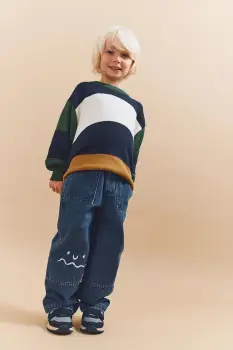 Liewood pulover de bumbac pentru copii Orlane Stripe Knit Jumper culoarea bleumarin, LW20309 imagine