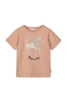 Liewood tricou de bumbac pentru copii Apia Placement Shortsleeve T-shirt culoarea portocaliu, cu imprimeu, LW19844 imagine