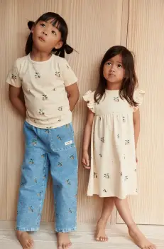 Liewood tricou de bumbac pentru copii Apia Printed Shortsleeve T-shirt culoarea bej, cu imprimeu, LW19845 imagine