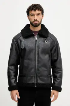 Lindbergh geaca culoarea negru, de tranzitie, oversize, 30-301124 imagine