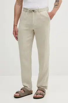 Lindbergh pantaloni din amestec de in culoarea bej, drept imagine