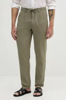 Lindbergh pantaloni din amestec de in culoarea verde, cu fason chinos, 30-003020 imagine