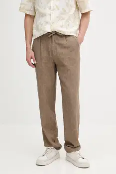 Lindbergh pantaloni din amestec de in culoarea verde, drept, 30-003020 imagine