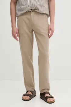 Lindbergh pantaloni din in culoarea bej, drept, 30-008023 imagine