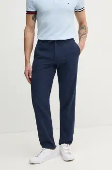 Lindbergh pantaloni din in culoarea bleumarin, drept, 30-008023 imagine