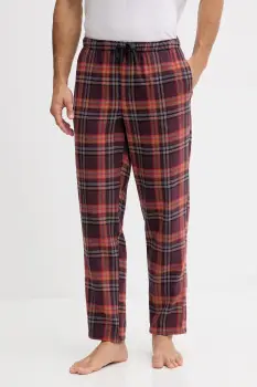 Lindbergh pantaloni pijama bumbac culoarea bordo, cu model, 30.997528 imagine