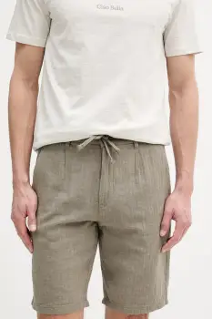 Lindbergh pantaloni scurti din amestec de in culoarea verde, 30-505020 imagine