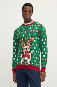 Lindbergh pulover barbati, culoarea verde, light, 30-800246 imagine