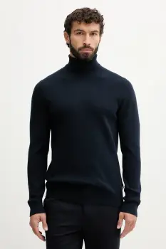 Lindbergh pulover culoarea bleumarin, cu guler, 30.805009D imagine